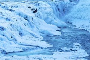 Hvita River Iceland Drucke: Gullfoss, waterfall of the Hvita river
