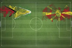 Nordmazedonien Drucke: Guyana gegen Nordmazedonien Fußballspiel.