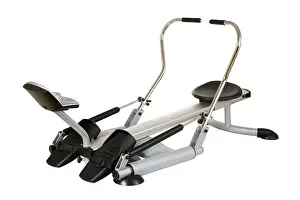 Fitness Model Studio Shot Drucke: Gym trainer on white background