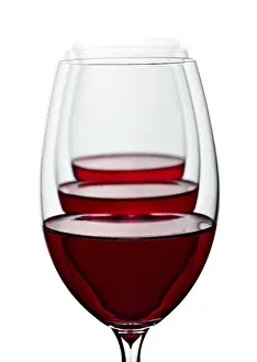 Wine Glass Detail Drucke: Three half line wineglases