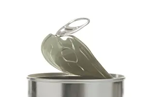 Aluminum Container Drucke: Half-opened tin, detail