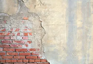 Painted Brick Wall Art Drucke: Half painted brick wall