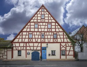 Bavaria Barn Drucke: Former half-timbered barn, built around 1850