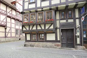 Historic Quarter Germany Drucke: Half-timbered house with decorations