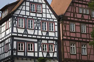 Half Timbered Buildings Drucke: Half timbered white with black