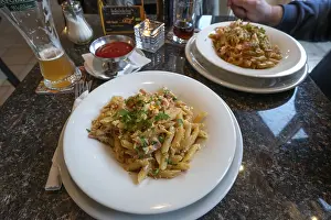 Bavaria Food Photography Drucke: Ham noodles served in a cafe