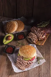 Empty Plate Still Life Drucke: Hamburger pulled pork