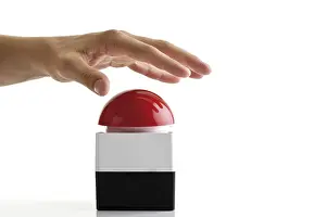 Emergency Call Drucke: Hand above hot button