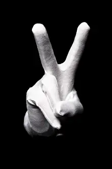 Symbolic Victory Image Drucke: Hand sign