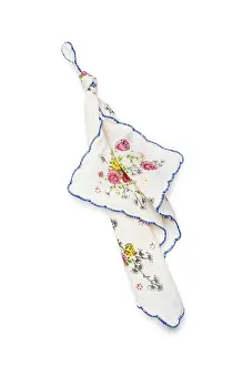 White Isolated Studio Shot Drucke: A handkerchief with a knot, to remember something to not forget