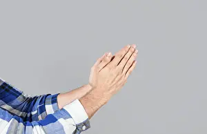 Christianity Faith Symbol Drucke: Two hands together in prayer position