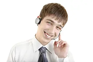 Handsome Male Portrait Drucke: Handsome Young Man With Headset