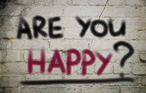 Symbolic Happiness Drucke: Are You Happy Concept