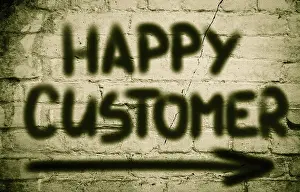 Symbolic Picture Advertising Drucke: Happy Customer Concept