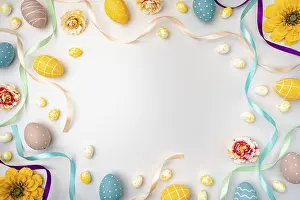 Happy Easter Drucke: Happy Easter background with easter eggs