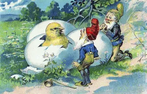 Easter Greeting Card Drucke: Nostalgic greeting card for Easter