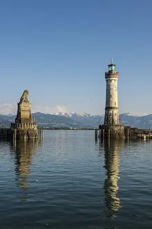 German Harbor Scene Drucke: Harbor with lighthouse, Lindau