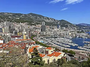 Southern Europe Images Drucke: Harbour overview, Monaco