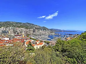 Deserted European Harbour Drucke: Harbour overview, Monaco