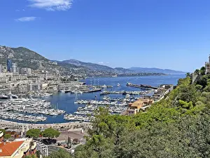 No People In Monaco Harbour Drucke: Harbour overview, Monaco
