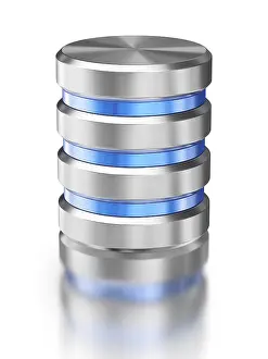 White Background Design Drucke: Hard disk drive data storage database icon symbol isolated on white background