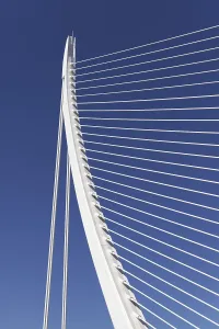 Santiago Calatrava Architecture Drucke: Harp-shaped cable-stayed bridge
