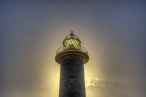 Fuerteventura Canary Islands Drucke: HDR, lighthouse, backlight, clouds