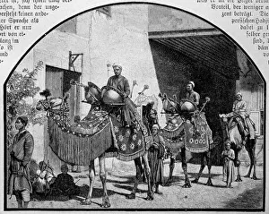 Digital Restoration Artwork Drucke: Head of a pilgrimage caravan setting out for Mecca