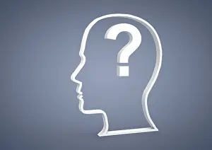 Question Mark Symbol Drucke: Head with a question mark symbol