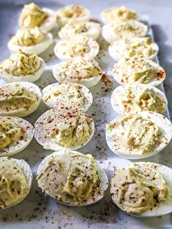 Grocery Store Still Life Drucke: Healthy Deviled Eggs as an Appetizer