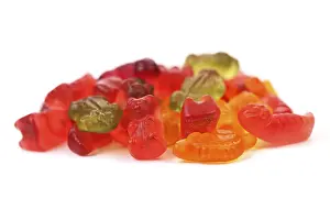 Sweet Treats Pile Drucke: Heap of fruit-paste sweets. Animals candies