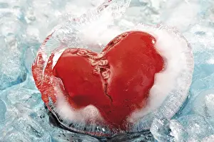 Red Heart Symbol Drucke: Heart in ice