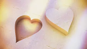 Cut Out Heart Shape Drucke: Two hearts