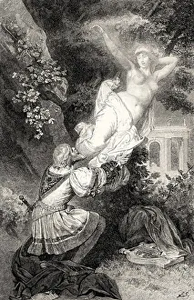 Johann Wolfgang Von Goethe Artwork Drucke: Helen leaving Faust, third act