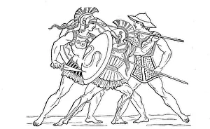Greece Historical Image Drucke: Hellenic warrior c. 480, armed with shield and sword