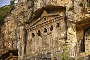 Ancient Civilization Travel Photography Drucke: The Hellenistic temple fronted Tombs of Kaunos