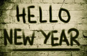 Christmas Background Image Drucke: Hello New Year Concept