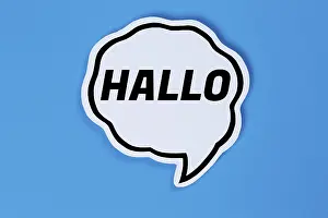 Speech Bubble Concept Drucke: Hello in Speech Bubble Communication Concept Talk in Stuttgart