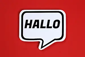 Communication Concept Drucke: Hello in Speech Bubble Communication Concept Talk in Stuttgart