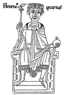 Hermann V., auf dem Thron mit Krone