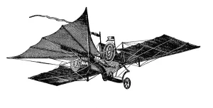 Early Air Transport Drucke: Henson's flying machine of 1840