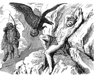 Hercules löst Promethe von seinem Qualen durch den Adler