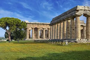 Paestum Archaeological Site Drucke: Heraion and Temple of Poseidon