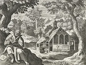 Northern Italy Historical Image Drucke: The hermit Apelles of Genoa, blacksmith