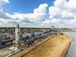 Uninhabited Town Centre Drucke: Herne Bay Clock Tower from a drone