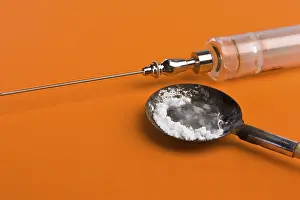 Hypodermic Syringe Image Drucke: Heroin needle, instruments