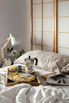Fruit Juice Nutrition Facts Drucke: High angle breakfast bed with pancake