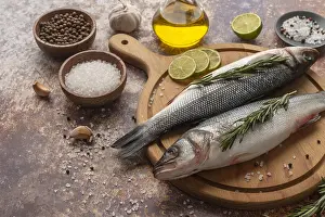 High Angle Food Photography Drucke: High angle delicious seafood composition3