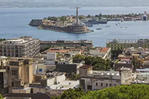 Sicily Italy Landscape Drucke: High angle view of residential