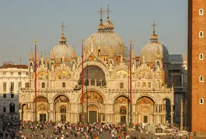 Venice Evening Atmosphere Drucke: High angle view at sunset, St Marks Basilica